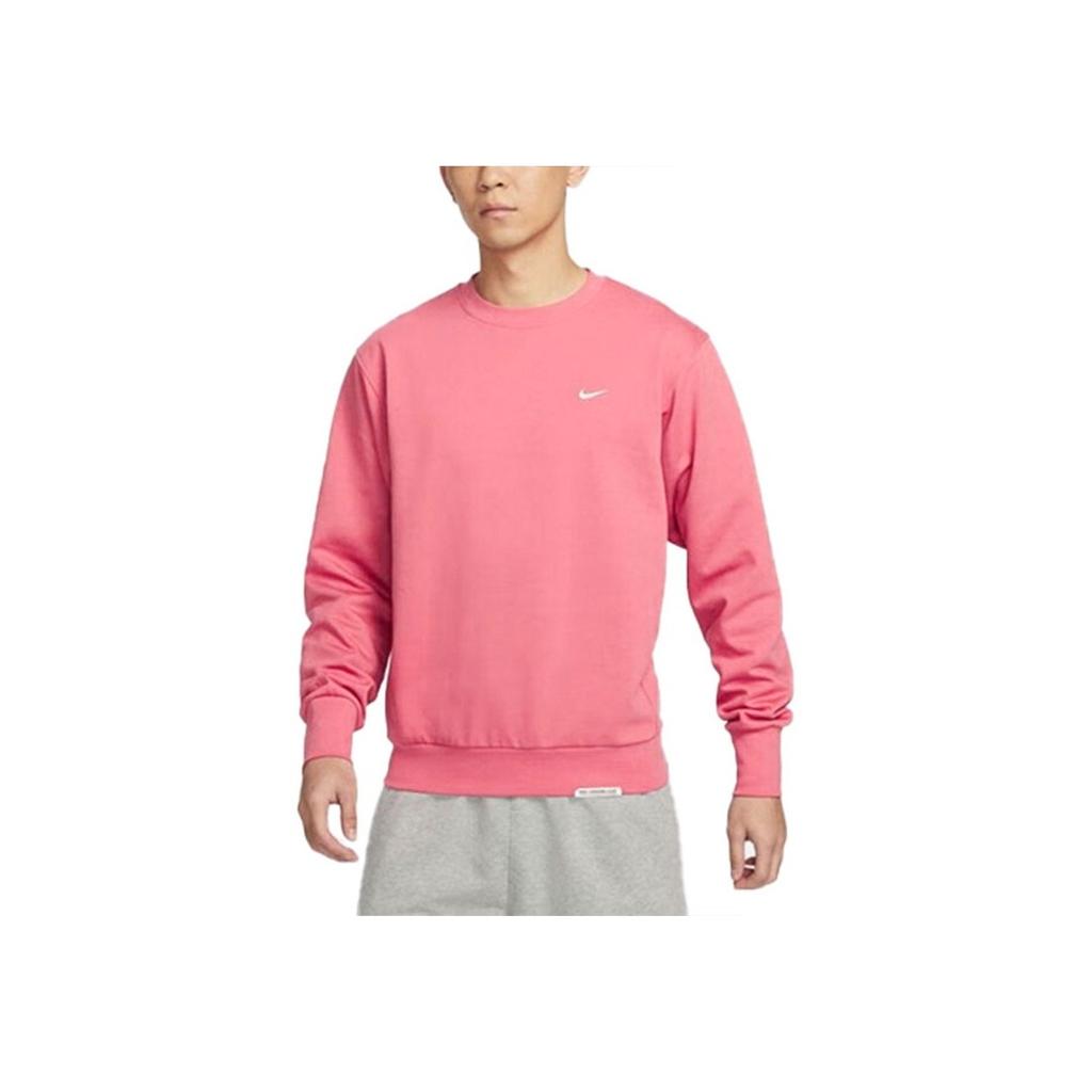 Nike Solid Color Crew Neck Long Sleeve Sweatshirt Men Tops Pink HF1115-681