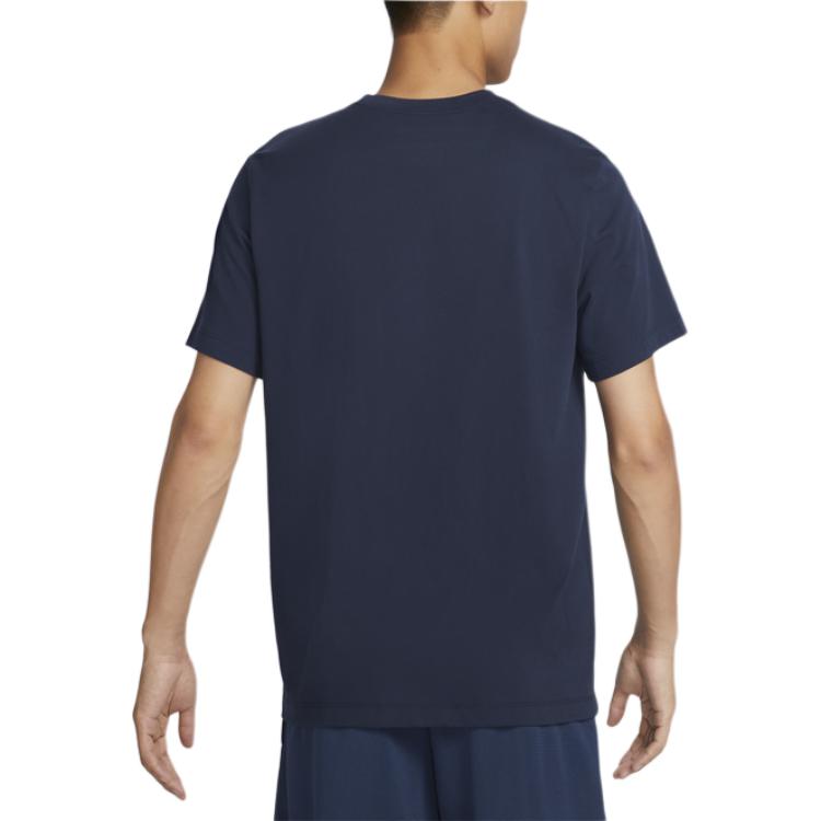 Nike Logo Print Comfortable Quick-Dry Basketball Short Sleeve T-Shirt Men Tops Obsidian HF6072451