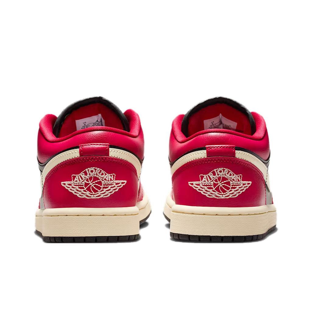 Air Jordan 1 Low Mystic Hibiscus Schwarz Damen Sneaker Rot Kokosmilch DC0774-605