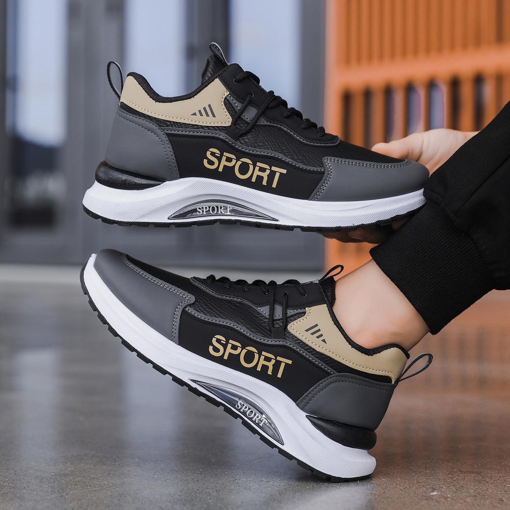 Herrsportskor 2025 vår nya tjocksulade andningsbara fritidsskor unga studenter låga löparskor