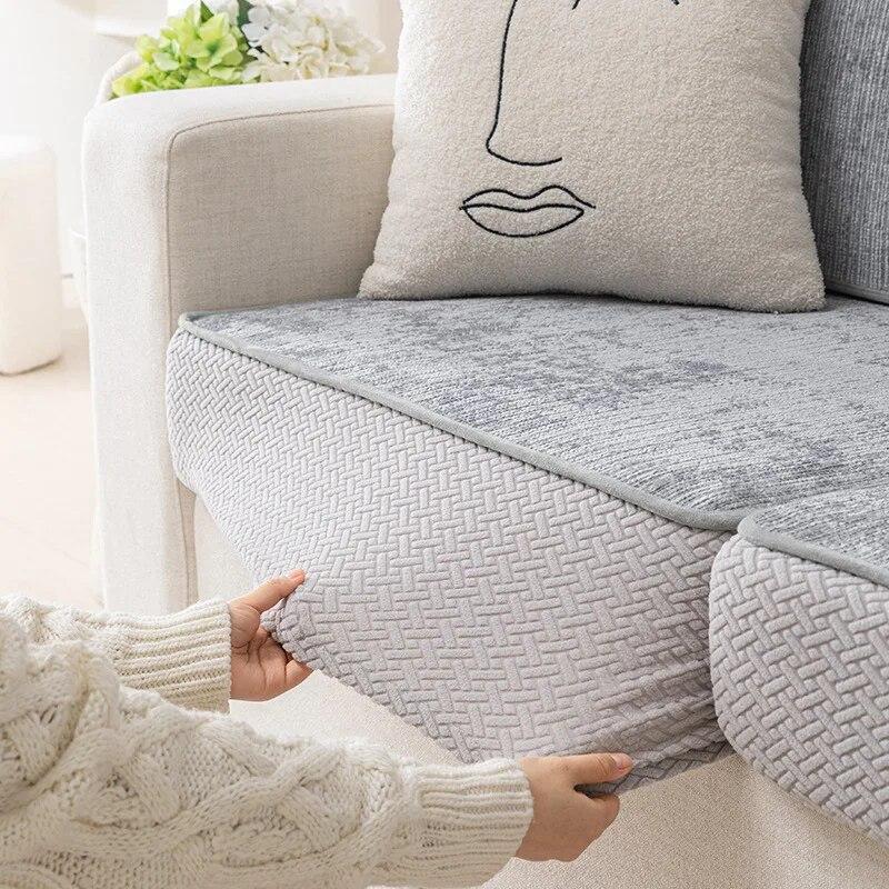 Elastic All-Pack Sofa Cover Four Seasons Universal Non-Slip Anti-Cat Scratch Cushion Cover Thickened Wear Sofa Backrest Hats