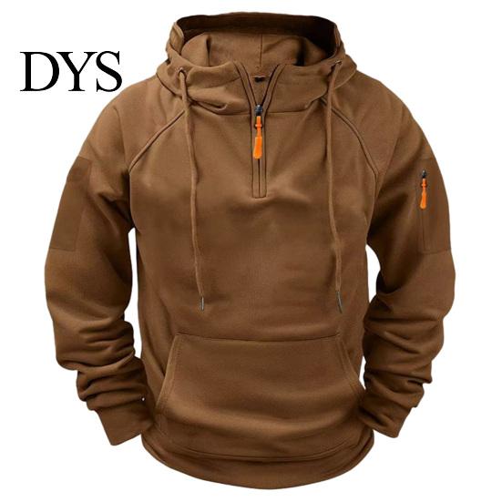 Versatile Active Top for Cycling Men's Quarter Zip Up Hoodies, Long Sleeve Hooded Sweatshirt, Warm Sweatshirt School Daily Wear Casual Fall
