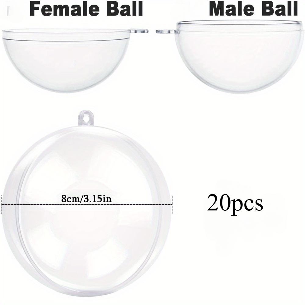 20pcs Clear Plastic Fillable Ornaments for Crafts Christmas Ornaments Balls Clear Acrylic DIY Ornaments Christmas Tree Hanging Christmas Decorations