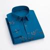 Herren Langarm Kariertes Hemd Slim Fit Business Casual Hemd mit Knopfleiste