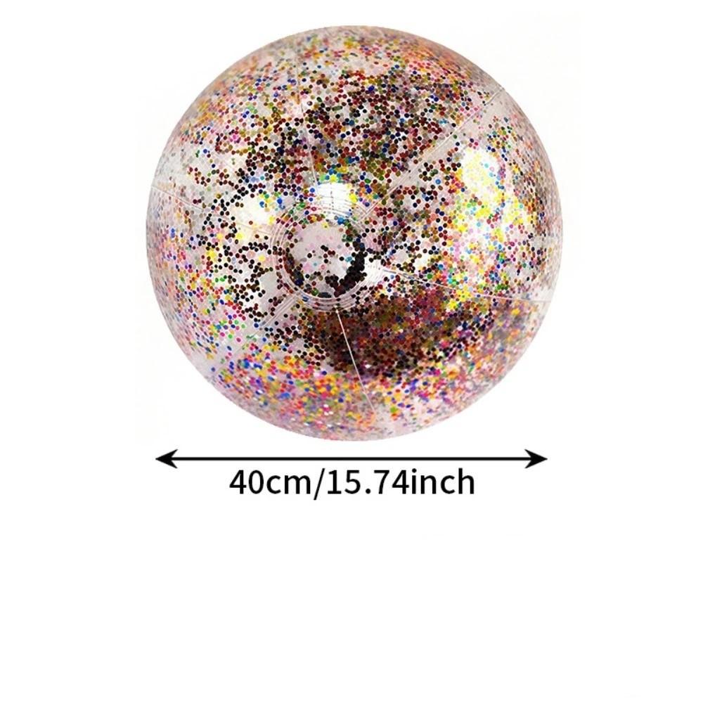 Pailletten Glitzer Strandball 40cm Wasserspielball Lustiger aufblasbarer Strandball Poolparty