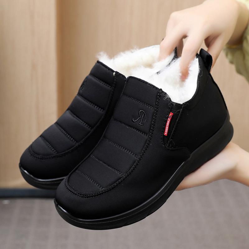 

Модные плюшевые короткие ботинки 2024 года, новые зимние теплые и нескользящие хлопковые туфли, повседневная и простая женская обувь Plataforma Mujer 40