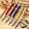 Pix metalic multifuncțional 7 în 1 cu nivelă, riglă, gadgeturi, inginer, tâmplar, dulgher, unealtă de buzunar cu stylus, riglă, șurubelniță