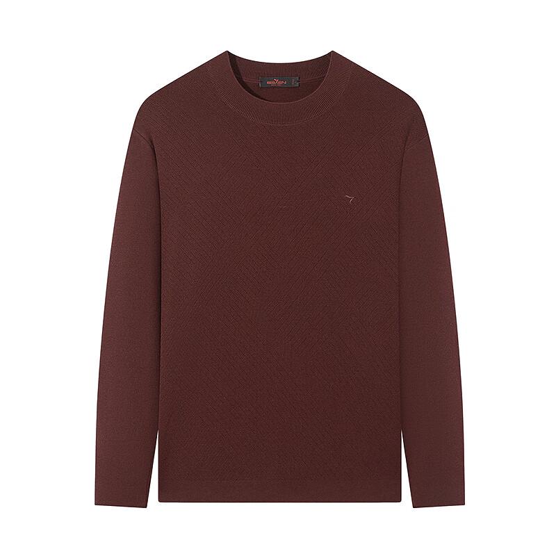 Septwolves Men's Jacquard Round Neck Wool Blend Sweater