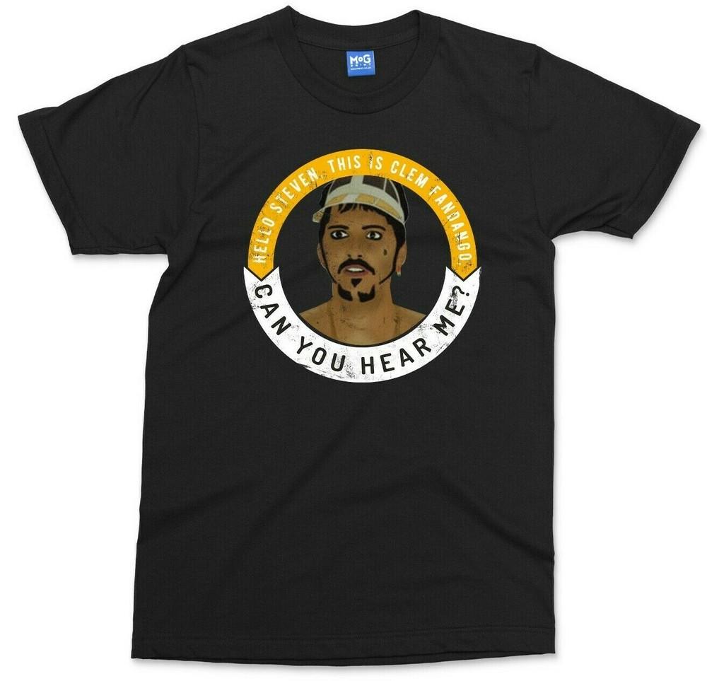 

Clem Fandango Can You Here Me T-shirt Funny Toast of London Joke British TV Top 3XL