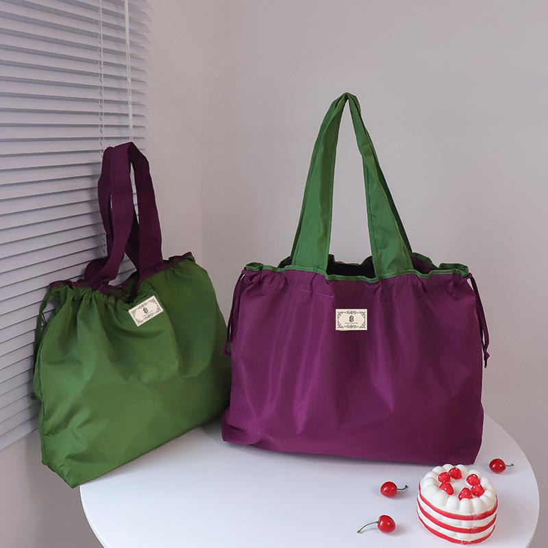 Foldable Eco-Friendly Shopping Bag, Single Shoulder Handbag, Portable Supermarket Grocery Bag, Large Capacity