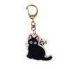2D Flat Acrylic Cat Charm Keychain Pendant Black Cat Hanging