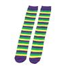 Men's And Women's Irish Socks With Purple, Yellow, Green Stripes, Three Color Mid Tube Socks, Knee Socks, Carnival Calf Socks