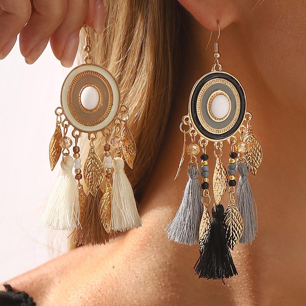 Women Bohemian Retro Ethnic Style Exotic Personality Fashion Long Tassel Earrings For Women