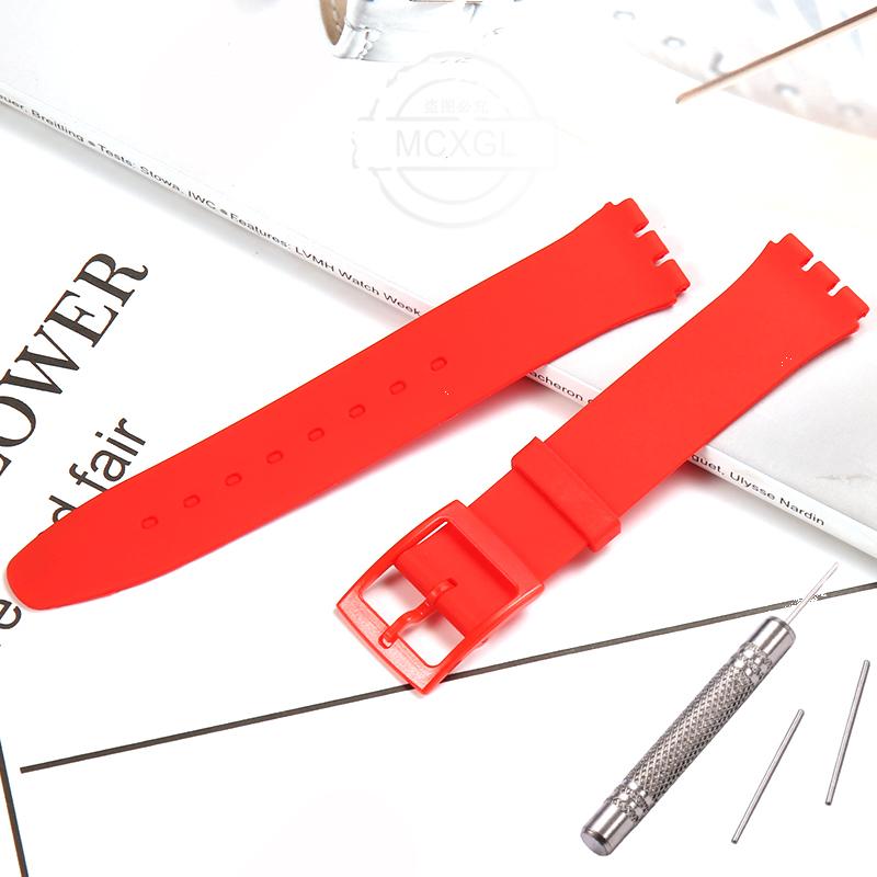 Silikonový řemínek pro Swatch SFS103 SFV107 SFN120 SFK397 SFK360 SFK361 Pásek na hodinky 16mm Dámský náramek Vodotěsné doplňky k hodinkám