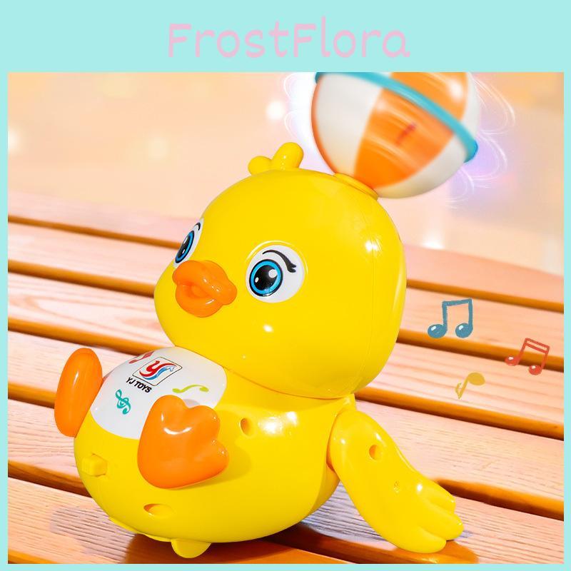 Top Ball Yellow Duck Light And Sound Toy With Rotating Effects For Kids And Toddler Play