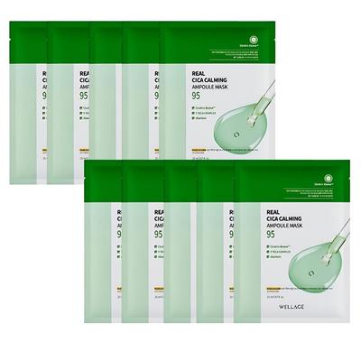 Real Cica Calming Ampoule Mask 1 Sheet × 10 Packs