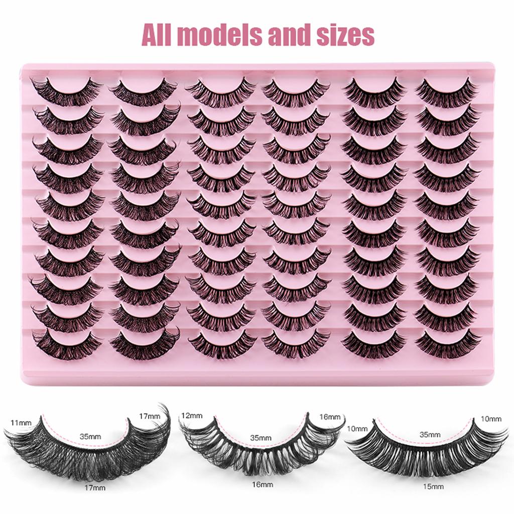Kaufe 30 Paar knstliche Wimpern, knstliche Wimpern fr Augen-Make-up,  natrliche lange, dicke Wimpern zum Preis ab 7.04 | Joom