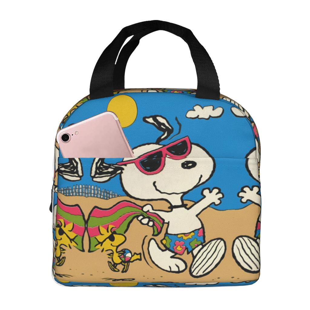 Custom S-Snoopies Portable Lunch Box Women Men Leakproof Manga Thermal Cooler Food Insulated Lunch Bag Office Work