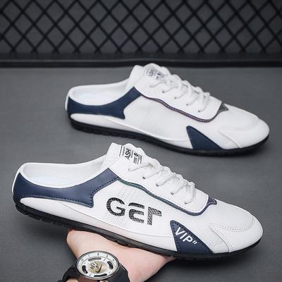 Moda 2024 homens Novo Estilo sola plana Selvagem Verão Secção Fina Chinelos Meio Baotou Masculinos Sapatos Casuais Zapatos Hombre