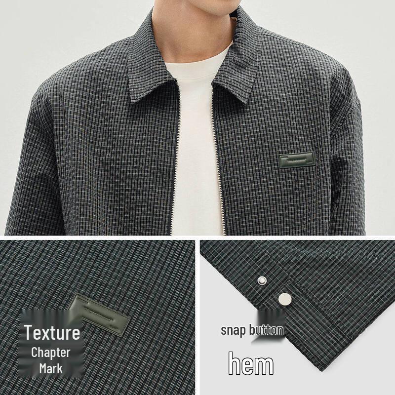 Semir Men's Plaid Textured Lapel Jacket