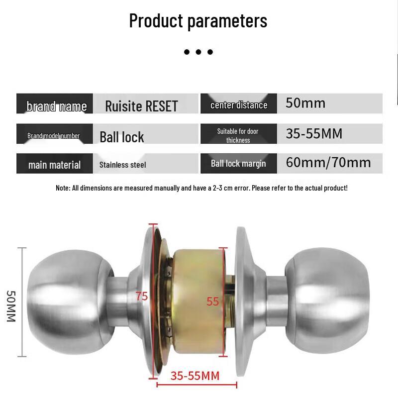 RESET Universal Stainless Steel Spherical Door Lock