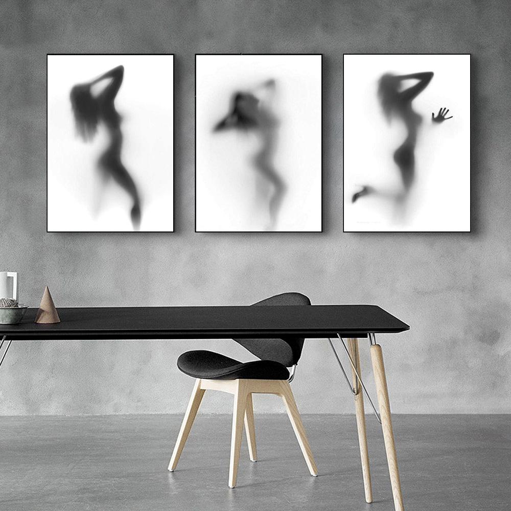 Modern Fashion Abstract Art Printing Canvas Painting Hazy Figure Poster Living Room Corridor Home Decoration Painting Wall No Frame