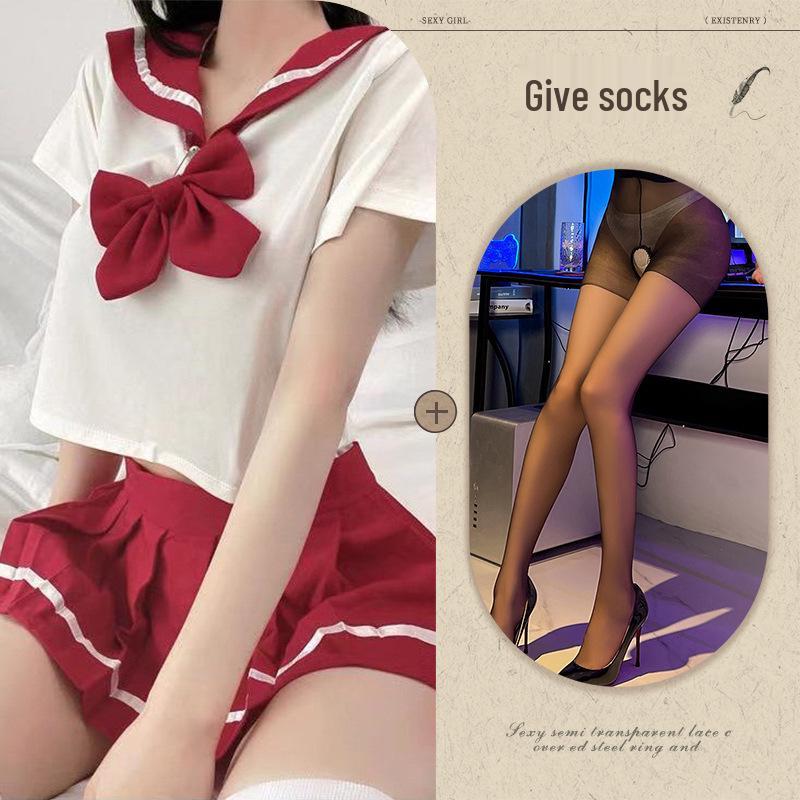 Japanese Schoolgirl Role Play Pleated Mini Skirt Lingerie Set