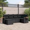 Vidaxl 6-Cz. Set di Mobili da Giardino con Cuscini, Polyrattan Nero