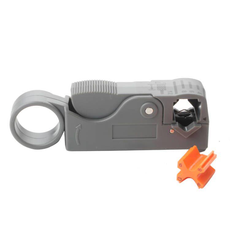 In-Stock Multi-Functional Rotating Coaxial and Network Cable Stripper Gray Wire Stripper