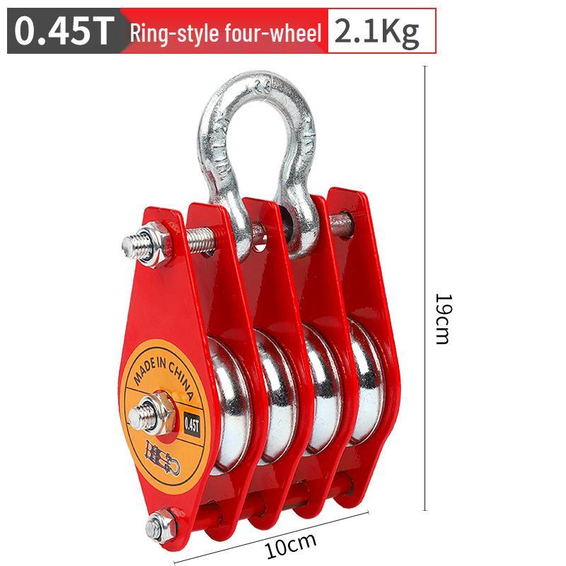 Heavy-Duty Mini Lifting Pulley with Hook and Positioning Wheel