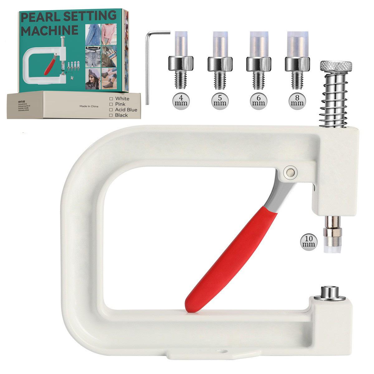 Машины для установки жемчуга Инструменты Жемчуг Заклепки Пуговицы DIY Ручная работа Бусины Аксессуары белый