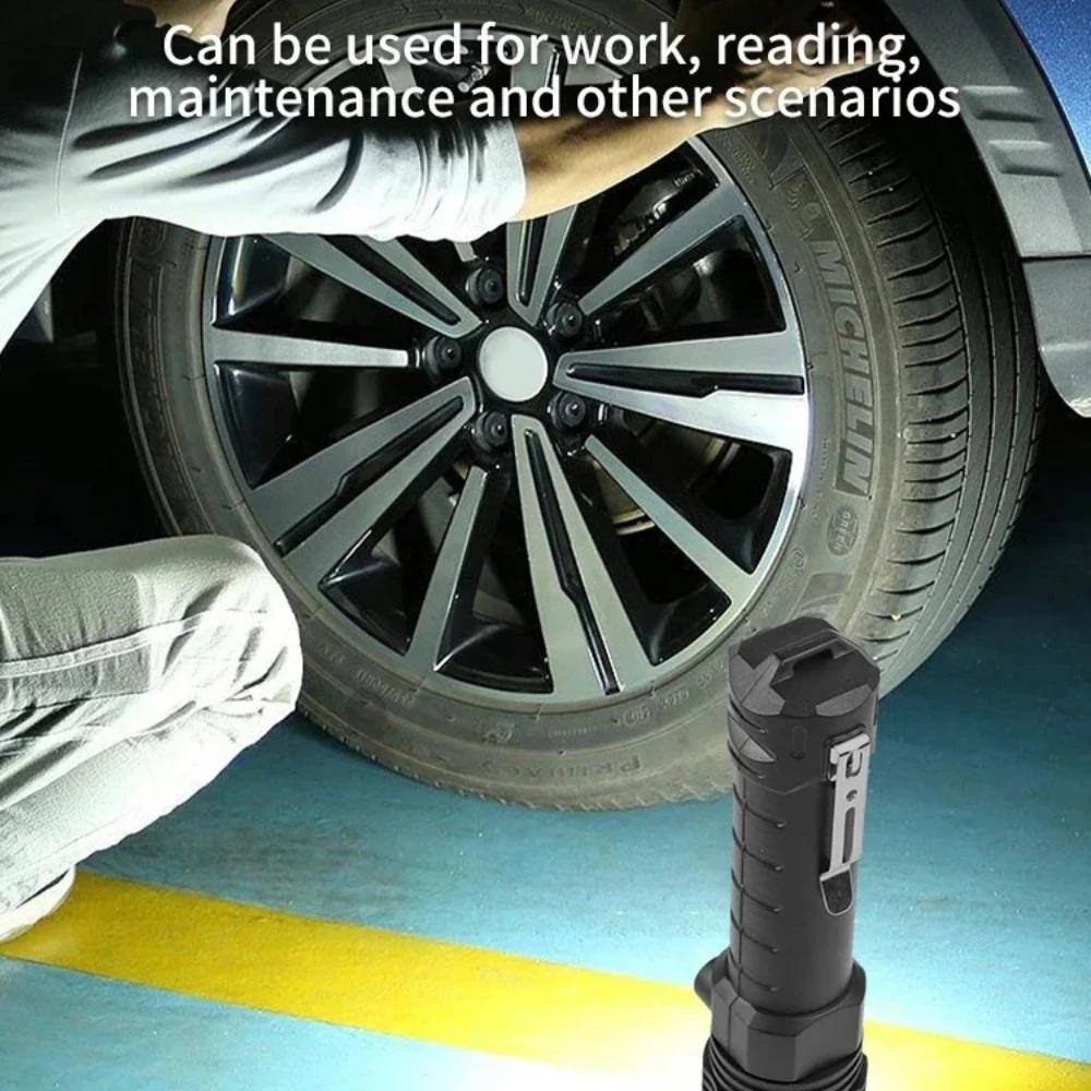 High Power LED Flashlight Aluminum Alloy+ABS Material Built-in Battery Powered USB Rechargeable Flashlights Zoom Torch Emergency