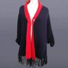 Large Cashmere Not Made In Japan N&F Women's Scarf, Snood, Double-Sided, (Black & Red)