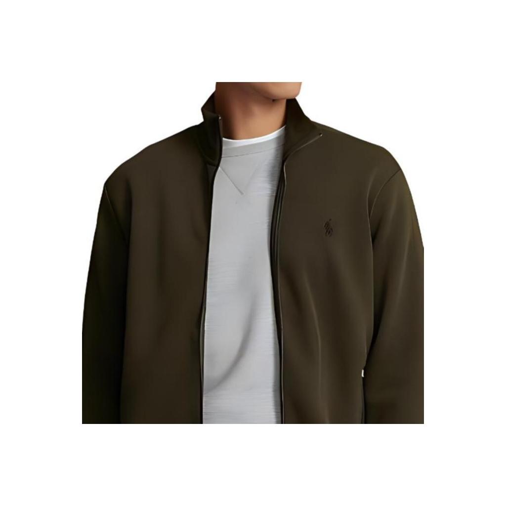 Polo Ralph Lauren FW24 Jachetă Bărbați Mânecă Lungă cu Fermoar, Culoare Solidă, Măgăruș Mic Brodat, Jachetă Verde Măsliniu Închis 710881509-003