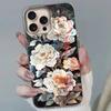 Elegant Luxury Flower Aesthetic Phone Case For IPhone 15 16 14 13 17 Pro Max Air 12 11 Plus Protective Funda Fashion Soft Cover