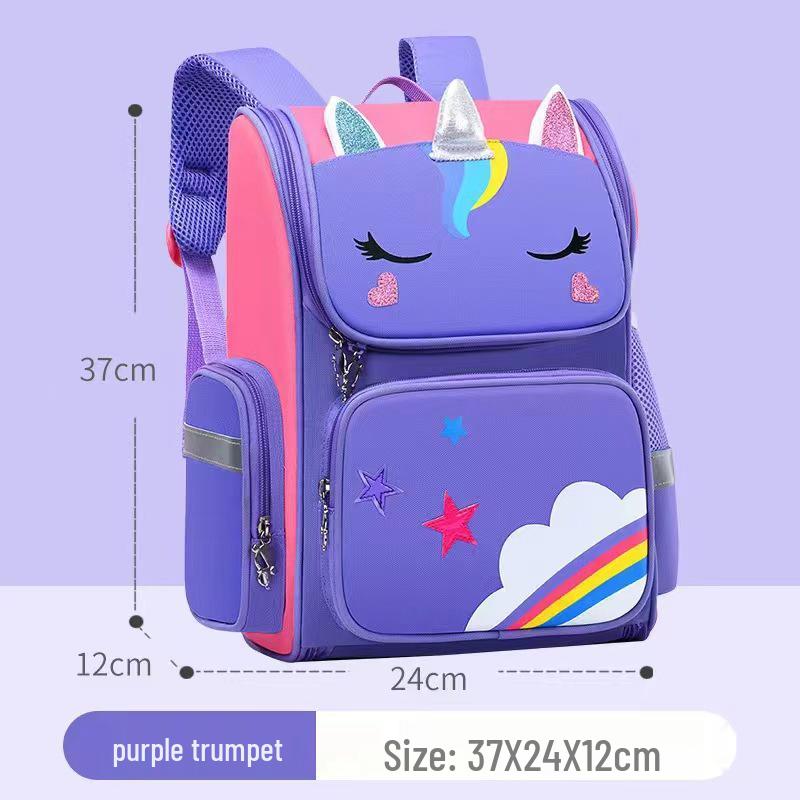 Unicorn Lightweight Wear-Resistant Backpack for Girls - Ideal for Elementary Students
