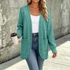 Women's Color V-Neck Long Sleeve Knit Cardigan Jacket for Fall Winter Casual Wear