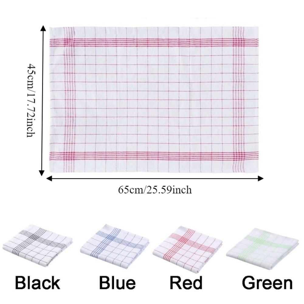 5PCS Reusable Plaid Dish Towel Quick Drying Checkered Kitchen Towels  Washing Dishes