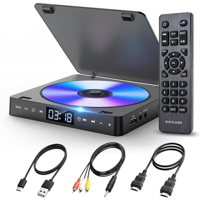Ninonly DVD Player, TV Compatible, Ultra Compact [New In 2025] CD Player, HDMI, Region Free, 1080P Upscaling, HDMI/AV Cable Included, CD/DVD-R/RW/USB/