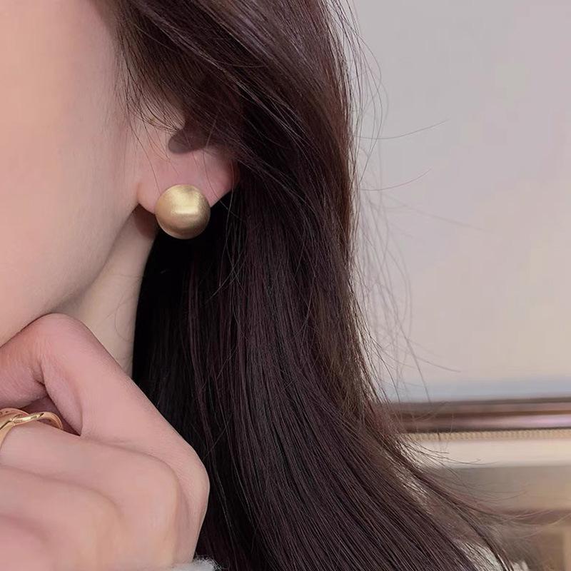 

Серьги-пусеты из стерлингового серебра с матовой отделкой, европейская и американская мода, универсальный тренд. 925 Silver золотой