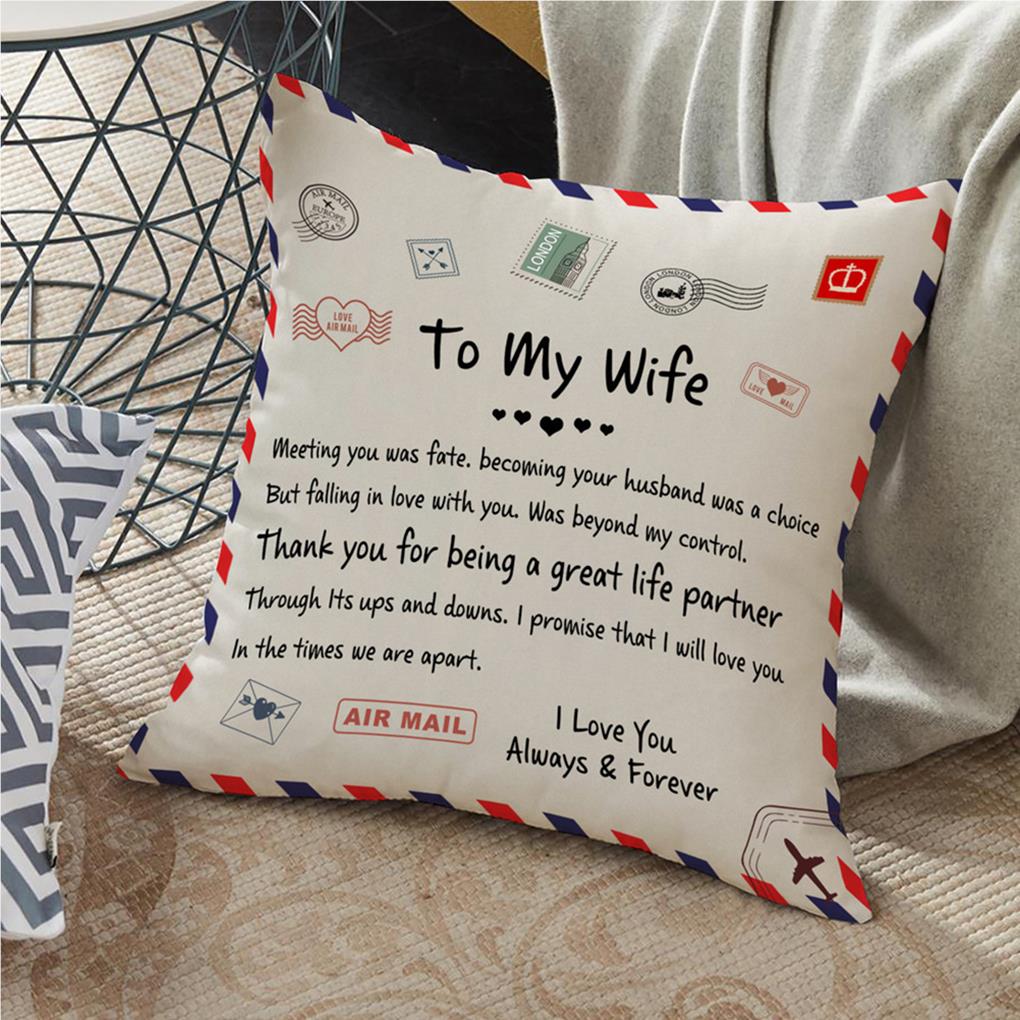 Square Pillow Decorative Envelope Husband Anniversary Decoration Wife Pillowcase Christmas Pillowslip Shape Home Cover