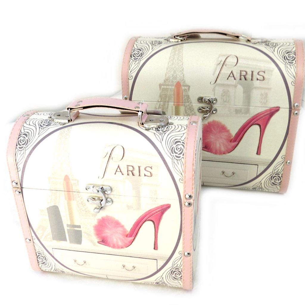 Les Trésors De Lily [M7712] - Set of 2 Wooden Cases 'Belle Epoque' Beige Pink