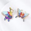 Enamel Butterfly Pearl Brooch Hanbok & Cheongsam Accessory Vintage Drop Oil Couple Pin Holiday Gift Long-lasting Color Accessory