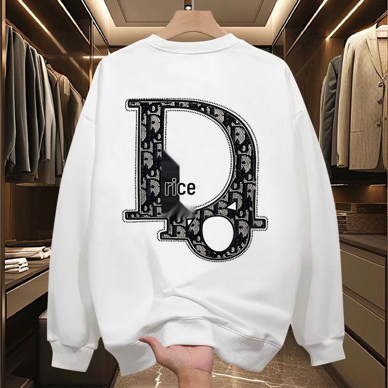 

Guochao Men s Hoodie 2024 - New Spring/Autumn Casual Loose Fit, Round Neck, Plus Velvet, American Street Style XL