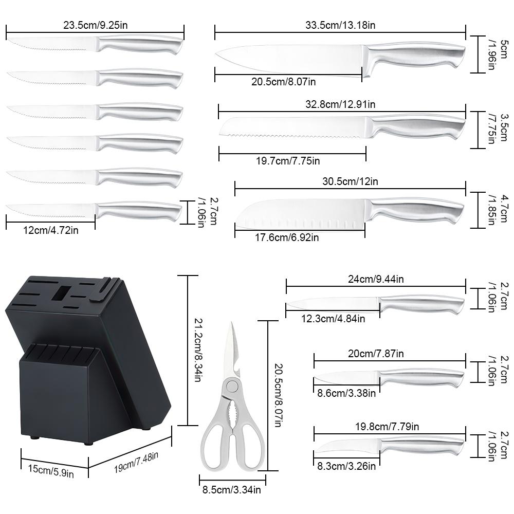 14-Piece With Sharpening Tools Stainless Steel Kitchen Set Professional Kitchen Knives