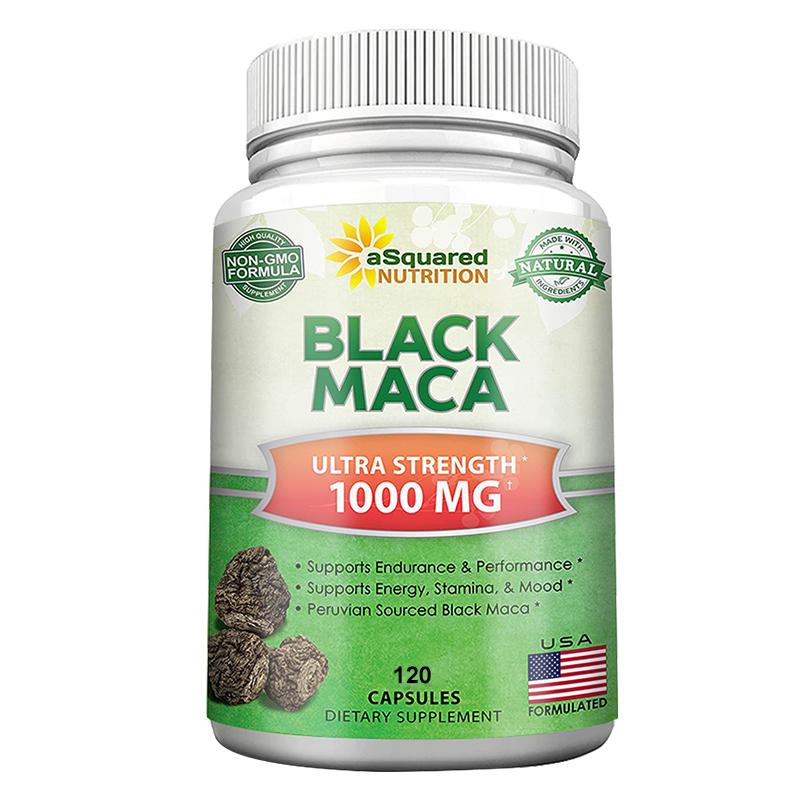 Peruvian Black Maca Powder 1000 Mg Dietary Supplement, 120 Capsules Per Bottle 120 Capsules