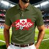 Men's Casual Soccer Print Quick Dry Polo Shirt Lightweight Mesh Breathable Short Sleeve Top for Outdoor Sports and Daily Wear