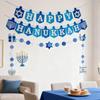 Hanukkah Decorations Banner Happy Hanukkah Banner Party DIY Decor Garland for Home Indoor Blue Glitter Supplies