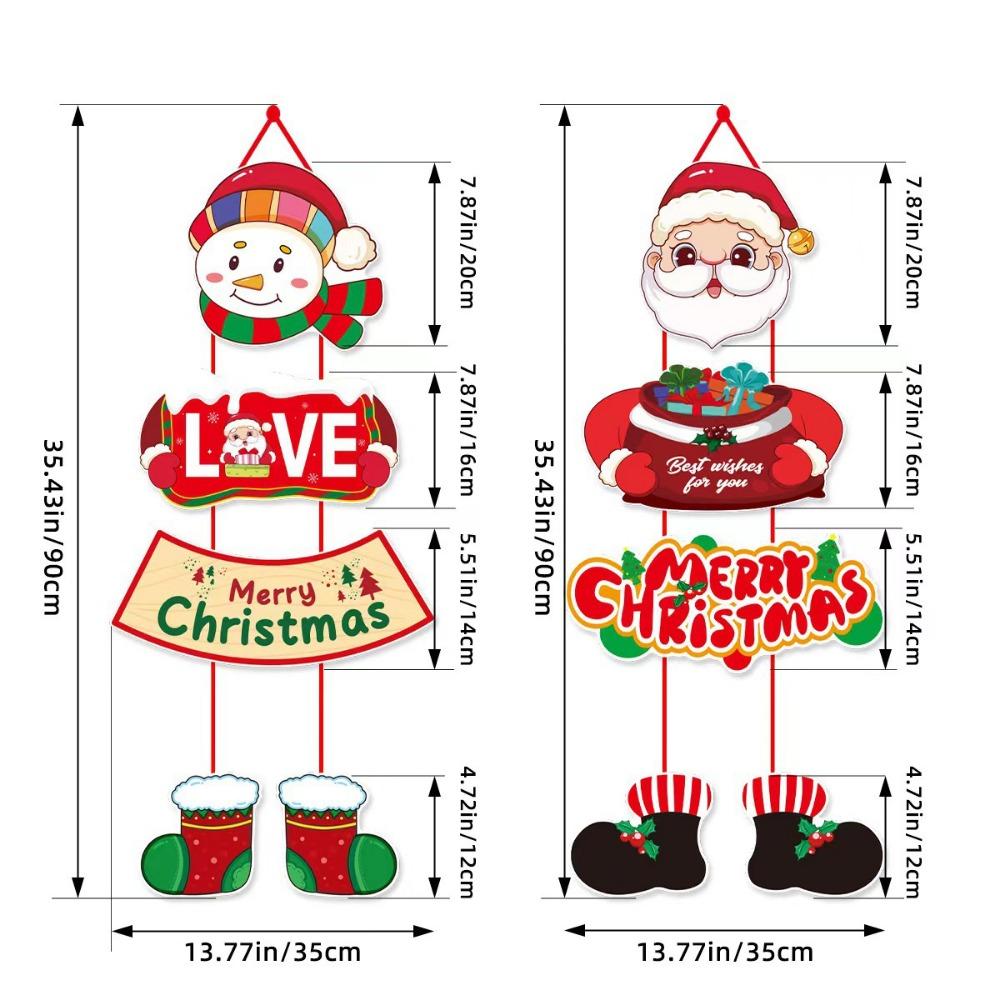 Multicolor Merry Christmas Door Hanger Santa Clause Christmas Tree Ornament  Home Decoration
