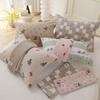 Cartoon Cotton Pillowcase Set - Soft, High-Density Gauze for Home or Dorm Use